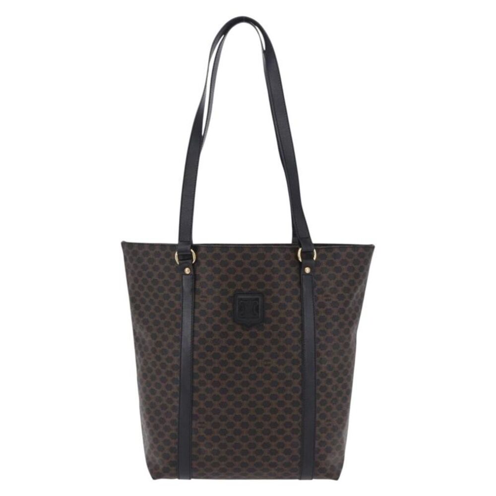 Celine Vintage Macadam Canvas Black Canvas Backpack Bag